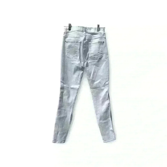 7 FOR ALL MANKIND Side Stripe High Waist Ankle Skinny Jeans In White Size 26 - Picture 5 of 10